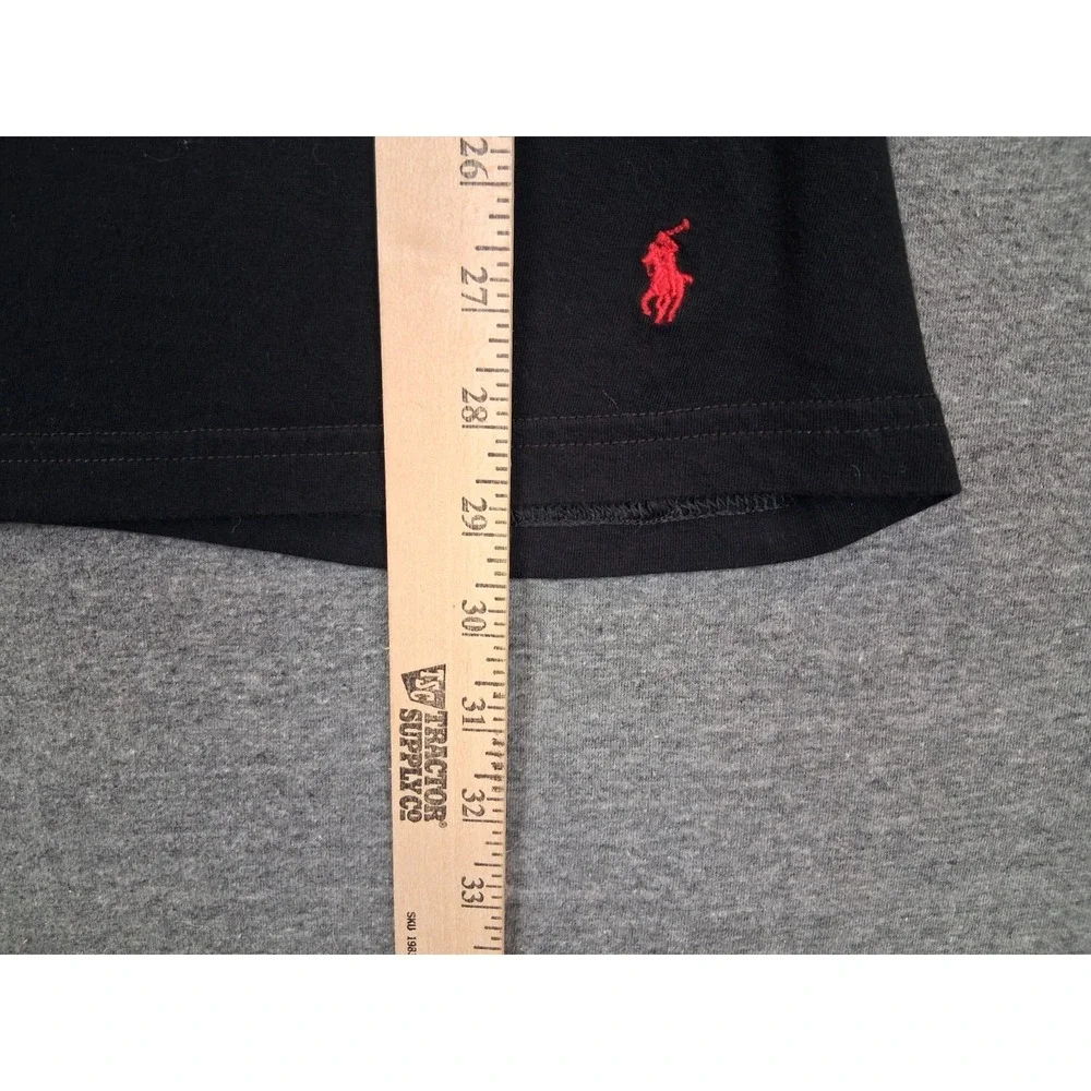 Polo Ralph Lauren Mens Shirt Large‎ Black Small Pony Tee Crew Pullover Preppy